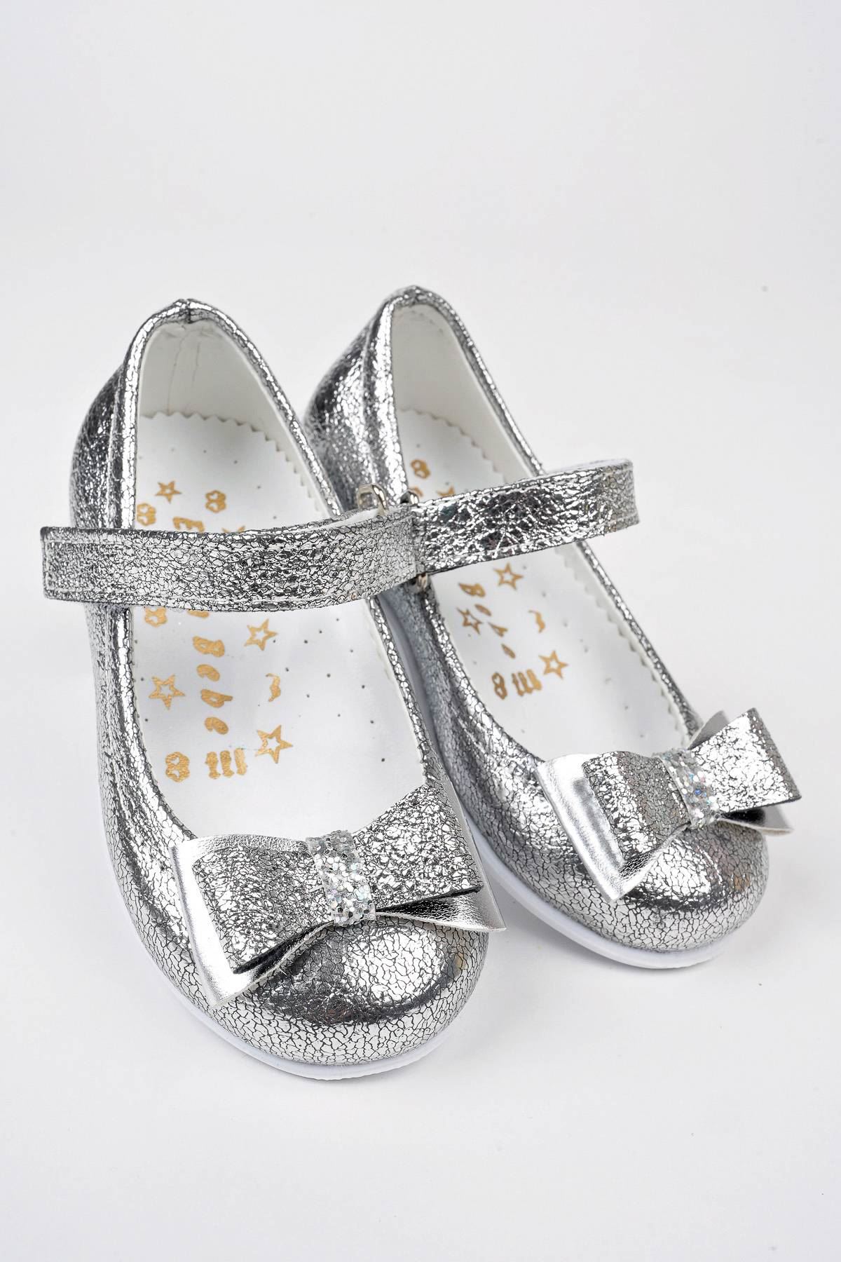 Gümüş Çatlak Kız Bebe Ayakkabı