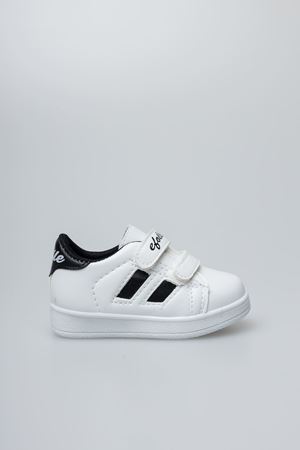 Beyaz Yanı Siyah Şeritli Bebe Ayakkabı