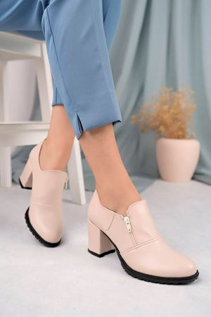 Krem Cilt Kadın Ayakkabı