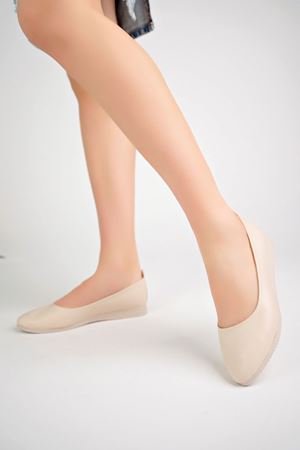 Dolgu Topuk Krem Ayakkabı