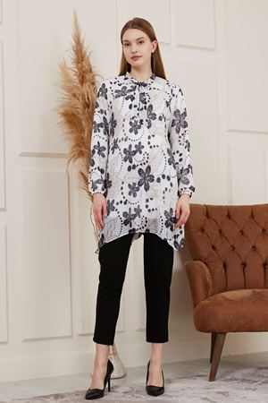 Desenli Piliseli Kadın Tunik