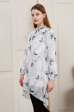 Desenli Piliseli Kadın Tunik