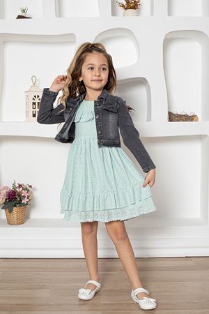 Kot Ceketli Kız Çocuk Elbise