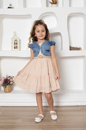 Kot Bolerolu Kız Çocuk Elbise