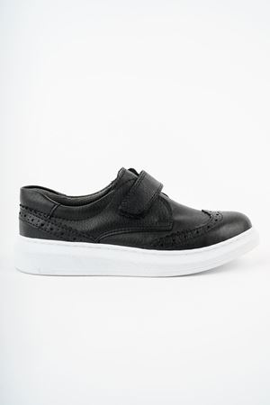 Cırtlı Siyah Cilt Erkek Çocuk Ayakkabı