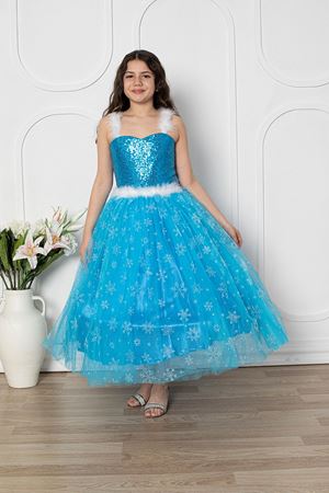 Pullu Kız Çocuk Abiye Elbise