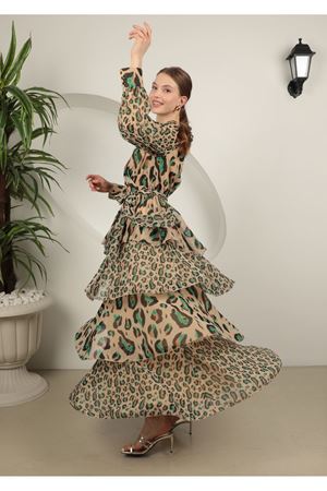 Desenli Kadın Şifon Elbise