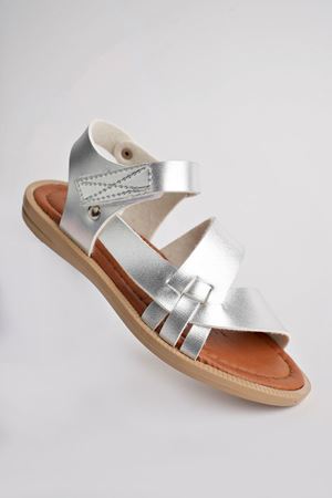 Termo Taban Biyeli Gümüş Çocuk Sandalet