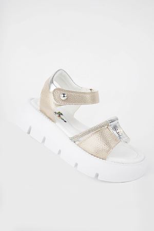 İncili Altın Kız Çocuk Sandalet