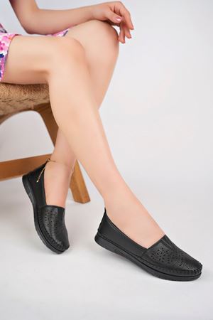 Dolgu Topuk Ortopedik Siyah Ayakkabı