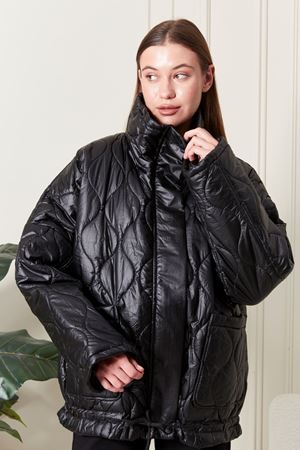 Kutu Cepli Kadın Şişme Mont