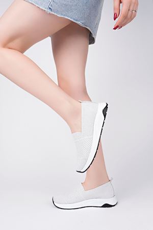 Ortopedik Pedli Beyaz Triko Spor Ayakkabı