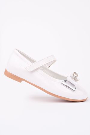 Beyaz Rugan Kız Çocuk Ayakkabı