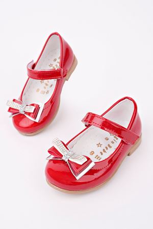 Kırmızı Rugan Kız Bebe Ayakkabı